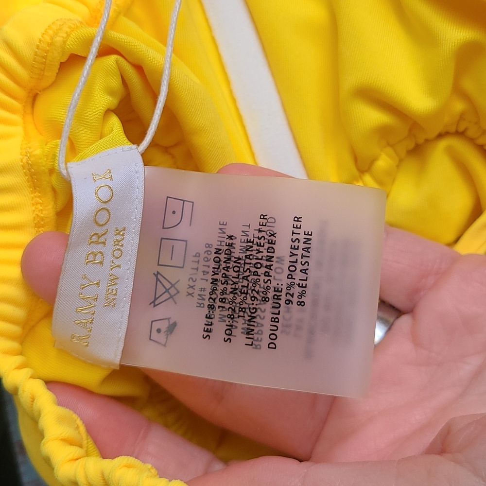 NWT $228 Ramy Brook Marta Strapless Swimsuit One Piece size XXS sunflower - Picture 7 of 10